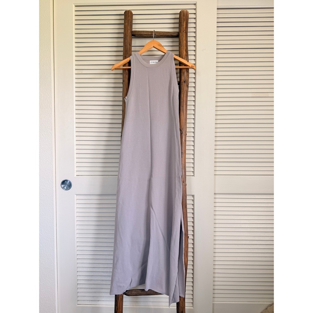 The Drop Maxi Dress Womens‎ XS Grey  Sleeveless Knit Column Side Slit